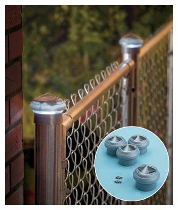 cheap backyard lighting ideas #backyardfun #backyarddesign Lights On Chain Link Fence, Backyard Ideas For Dogs, Backyard Fence Landscaping, Fence Post Caps, Solar Post Caps, Post Caps, Backyard Fence, Cheap Backyard, Diy Chain