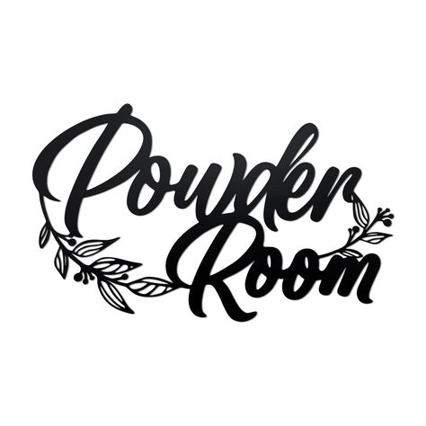 PRICES MAY VARY. 【Style and Quality】: This powder room sign stands out for its aesthetically pleasing design. The combination of simplicity and elegance enhances the appeal of your room. 【Durability】: Precision-cut from top-grade metal and topped with high-quality black spray paint, this room sign resists fading and stays robust and un-deformed even with the passage of time. 【Appropriate Size】: With its dimensions of 11.81" x 7.09", the 'Powder Room' decor sign suits a range of settings. It deco Powder Room Sign, Powder Room Signs, Guest Room Sign, Wall Decor Farmhouse, Powder Room Decor, Family Wall Decor, Metal Family, Black Spray Paint, Sign Stand