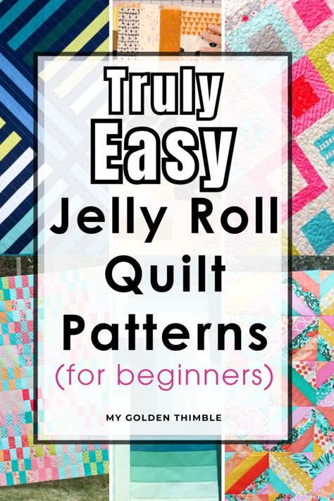 Quick and Easy Jelly Roll Quilt Patterns (Beginner-Friendly) Easy Jelly Roll Quilt, Jelly Roll Sewing, Quilt Jelly Roll, Jelly Roll Rugs, Jelly Roll Quilting, Quilting Easy, Jelly Roll Projects, Strip Quilt Patterns, Jelly Roll Patterns