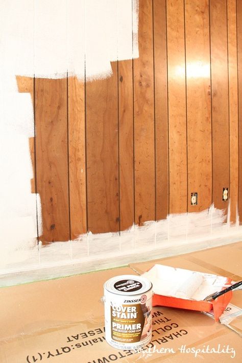 Click on the picture to see this great article on how to paint wood paneling! Let's lighten up your place! ;) Paneling Makeover, Tile Paint, Painting Wood Paneling, Painting Wood, Up House, Painted Paneling, Updating House, Cool Ideas, Basement Remodeling