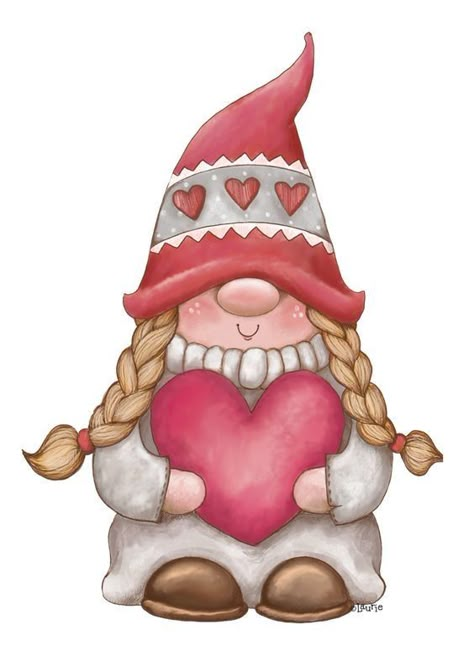 Cartoon Gnome, Gnome Pictures, Diy Gnomes, Gnome Patterns, Gnomes Crafts, Christmas Drawing, Rock Painting Art, Valentine Crafts, Christmas Gnome