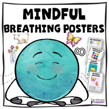 Mindfulness Breathing Posters and Pocket Cards... by Carol Miller -The Middle School Counselor | Teachers Pay Teachers Breathing Boards, Emotional Support Classroom, Resilience In Children, Middle School Counselor, Calm Down Kit, Mindfulness Therapy, Mindful Breathing, What Is Mindfulness, Mindfulness Training