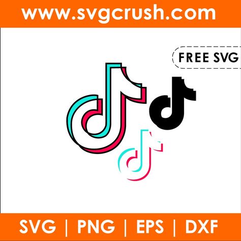 Logo Svg Free, Tiktok Logo, Watermark Ideas, Cricut Svg Files Free, Cute Laptop Stickers, Unique Logo Design, Layered Svg, Free Cut Files, Free Svg Files