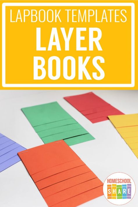 Layer Books for Your Lapbook - Homeschool Share Lapbook Templates, Flip Book Template, Lap Book Templates, Book Review Template, Homework Helpers, Homeschool Projects, Math Interactive, Math Interactive Notebook, School Creative