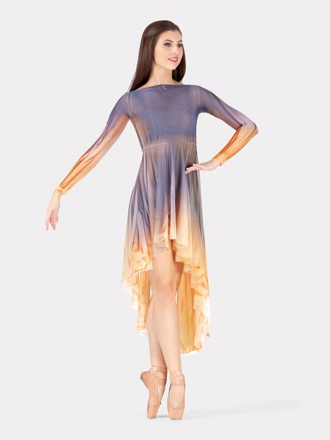 Adult Painted Long Sleeve Overdress - Style No WC227 Lyrical Dress, Dance Garments, Lyrical Dresses, Alvin Ailey, Dress Painting, Watercolor Girl, Ballet Style, Dance Tights, Royal Ballet