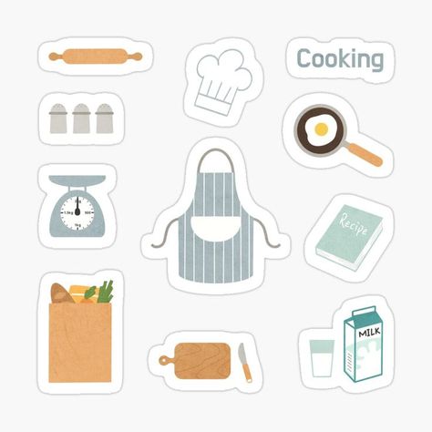 Mental Map, Furniture Tools, Cool Pencil Drawings, Food Stickers, Journal Template, Cooking Kitchen, Sticker Art, Kitchen Furniture, Vinyl Decal Stickers