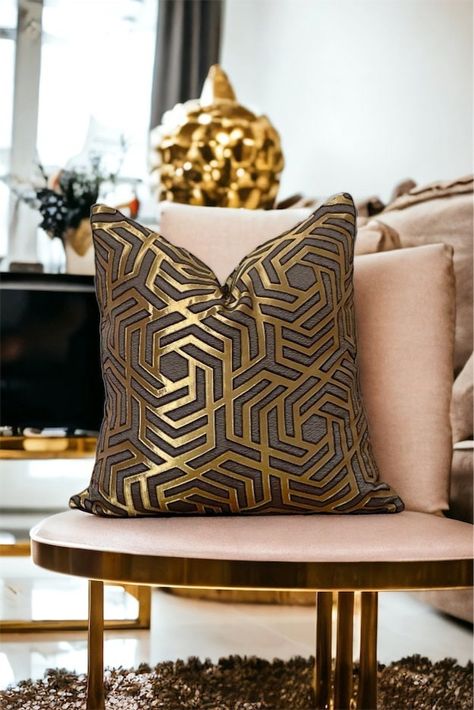 Gray And Gold Decor, Grey And Gold Decor, Gold Pillow Covers, Pink Velvet Pillow, Houses Mansions, Elegant Throw Pillows, Theater Rooms, Gold Throw, Butterfly Throw Pillows