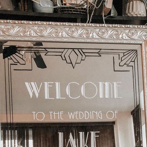 Mirror Welcome Sign, Dozen Roses, Gatsby Wedding, My Living Room, Wedding Vibes, Art Deco Wedding, Chicago Wedding, A Pic, Business Plan