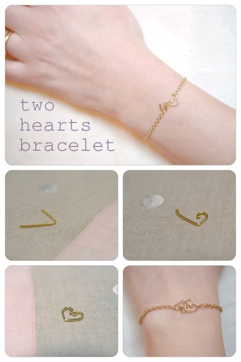 Hearts Bracelet, Diy Jewlery, Easy Jewelry, Crafts Easy, Easy Diy Jewelry, Diy Wire Jewelry, Heart Crafts, Wire Crafts, Summer Diy