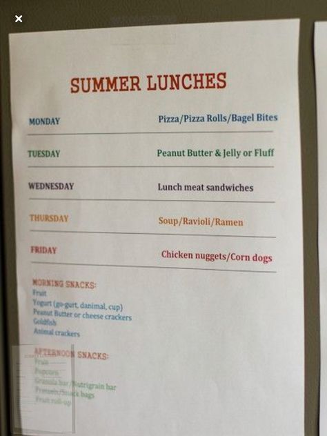 Lunch Schedule, Lunch Plan, Kids Summer Schedule, Type A Personality, Activity List, Summer Rules, Summer Lunches, Lunch Planning, Summer Schedule