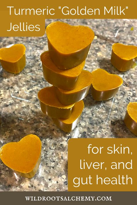 Turmeric Golden Milk, Healthy Gummies, Homemade Gummies, Milk Jelly, Gummies Recipe, Gelatin Recipes, Golden Milk, Healthy Liver, 140 Pounds