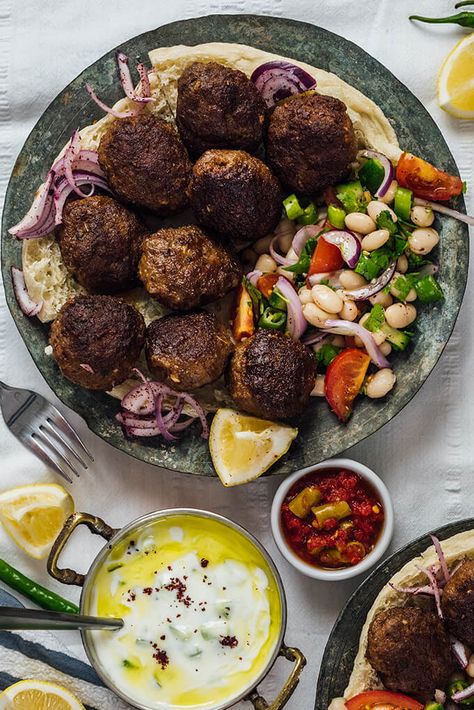 Homemade Turkish Meatballs are spicy, tender and perfectly juicy. It’s not a secret any more to make meatballs at home. #turkishfood #meatballs #meatballsrecipe #middleeasternfood #kofta #kofte Turkish Meatballs, Doner Kebab, Middle Eastern Recipes, Turkish Recipes, Meatball Recipes, Mediterranean Recipes, Pita, Meatballs, Ground Beef