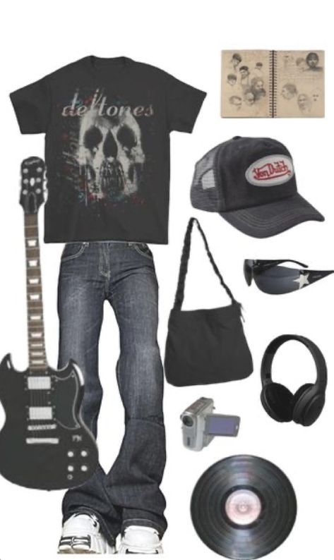 Deftones Outfit Men, Deftones Style Outfits, Deftones Inspired Outfit, Deftones Outfit Aesthetic, Deftones Shirt Outfit, Grunge Punk Outfits Men, Deftones Aesthetic Outfit, Goth Clothes Men, Deftones Outfit