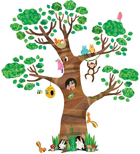 Amazon.com: DECOWALL DL-1709 Giant Tree and Animals Kids Wall Decals Wall Stickers Peel and Stick Removable Wall Stickers for Kids Nursery Bedroom Living Room: Kitchen & Dining Wall Stickers For Kids, Giant Tree, Stickers For Kids, Removable Wall Stickers, Kids Wall Decals, Unique Trees, Safari Party, Kids Nursery, Wall Stickers Kids