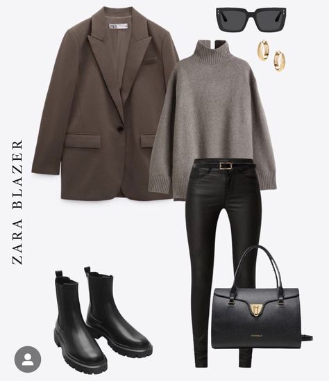 Casual Christmas Lunch Outfit, Lunch Outfit Ideas Classy Chic, Christmas Lunch Outfit, Zara Beauty, Lunch Outfit, Zara Looks, Outfit Minimalist, Fashionable Work Outfit, Mum Fashion