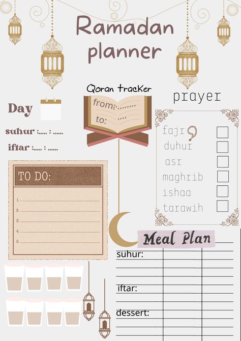 a ramadan daily planner for Monitor your actions and behaviors in Ramadan Ramadan Aesthetic Planner, Ramadan Planner For Kids, Ramadan Planner 2024, Ramadan Journal Ideas Aesthetic, Ramadan Planner Free Printable, Ramadan Planner Ideas, Planner For Ramadan, Ramadan Daily Planner, Ramadhan Planner