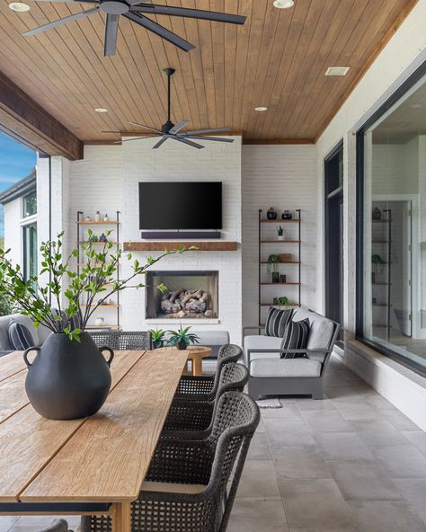 It’s officially patio season! ☀️ Imagine yourself reading a good book here, surrounded by family. 🌿  This outdoor room was a dream project, designed to bring the client's personality outdoors and make it the heart of the home.  Interested in creating your own outdoor oasis? Contact us today!  📸:: @kennyrichardphoto Outdoor California Room, Indoor Outdoor Living Patio, Transitional Outdoor Patio, California Rooms Outdoor, Outdoor Living Space With Pool, Entertainment Area Ideas, Entertainment Area Outdoor, Backyard Wonderland, Florida Patio