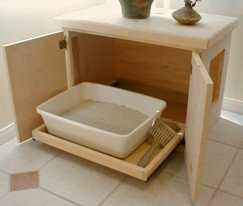 Furniture Cat Litter Box Cabinet for 2020 - Ideas on Foter Diy Litter Box, Katt Diy, Hidden Litter Boxes, Litter Box Ideas, Katt Grejer, Chat Diy, Litter Box Covers, Modern Cat Furniture, Kitty Litter