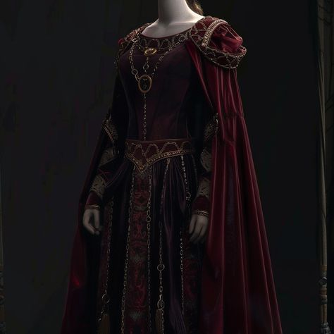 Rhaenyra Targaryen Red Dress, House Arryn Dress, Rhaenyra Outfit, Targaryen Dress Aesthetic, House Of The Dragon Dresses, Rhaenyra Targaryen Outfit, Red Royal Dress, Dragon Clothes, Got Oc