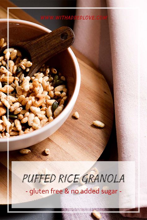 Puffed Rice Granola Recipe, Puffed Brown Rice Recipes, Puffed Rice Granola, Coconut Flakes Recipe, Coconut Granola Recipe, Rice Puffs, Rice Pops, Puffed Wheat, Puffed Rice Cereal