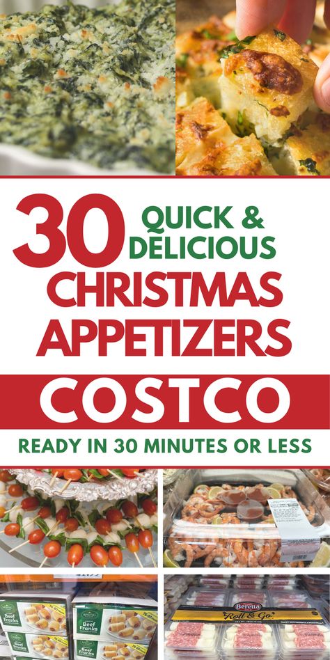 Throwing a Christmas party? Make it simple with Costco’s easy holiday appetizers! From easy charcuterie boards to festive finger foods and savory party snacks, Costco has everything to elevate your christmas party spread. These Christmas appetizers are quick, delicious, and take 30 minutes or less to prepare. Whether you need effortless hors d’oeuvres or no-cook party snacks, these party apps are perfect for creating a stress-free christmas party menu. Christmas Party App Appetizer Ideas, Good To Bring To A Christmas Party, Food To Take To A Christmas Party, Fun Xmas Appetizers, Costco Buffet Ideas, Heavy Apps For Christmas, Trader Joe Christmas Appetizers, Christmas Appy Night, Easiest Party Appetizers