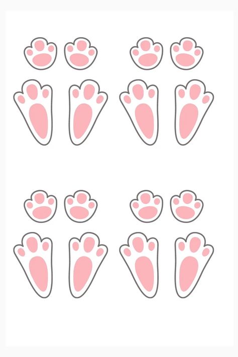 Bunny Footprint Template, Easter Bunny Paw Prints, Easter Bunny Feet Template Free Pattern, Bunny Paws Template, Easter Bunny Footprints Trail, Bunny Feet Template Printable, Bunny Feet Drawing, Bunny Feet Template, Bunny Footprint Art