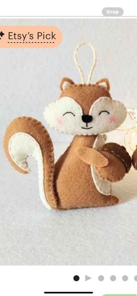 Felt Chipmunk Pattern, Squirrel Felt Pattern, Felt Squirrel, Felt Creations, Fall Craft, Felt Projects, Felt Pattern, Racoon, Felt Ornaments