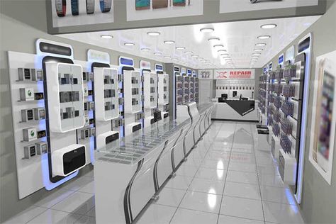 Source Shopping Mall Wooden Mobile Phone Repair Shop Furniture Showcase Cell Phone Shop Interior Design on m.alibaba.com Phone Repair Shop Design, Repair Shop Design, Phone Repair Shop, Mobile Shop Design, Cell Phone Store, Mobile Phone Shops, Phone Store, Store Interiors, Glass Cabinets Display