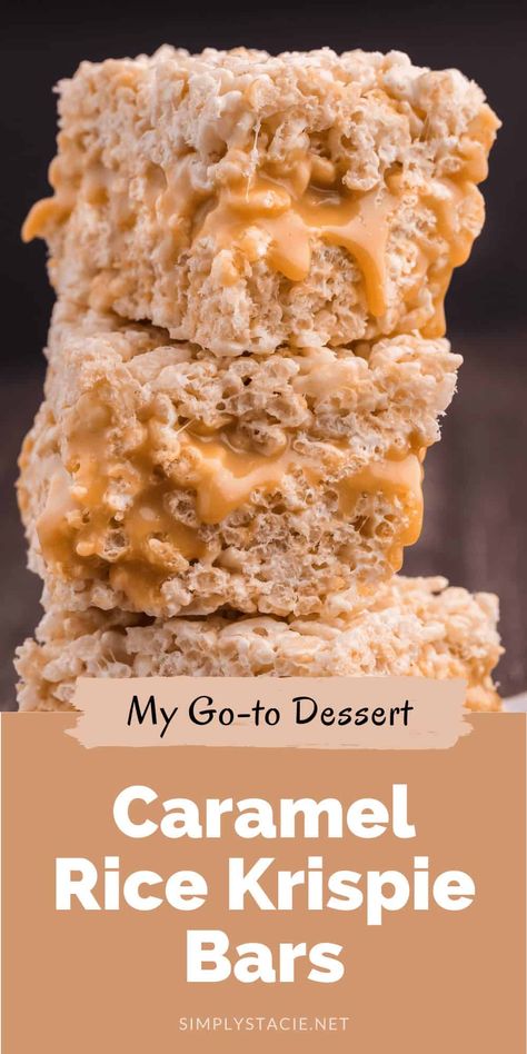 Krispy Treats Recipe, Rice Crispy Bars, Rice Krispie Bars, Bar Bites, Rice Krispie Squares, Caramel Treats, Blondie Bar, Recipe Rice, Krispie Treats Recipe