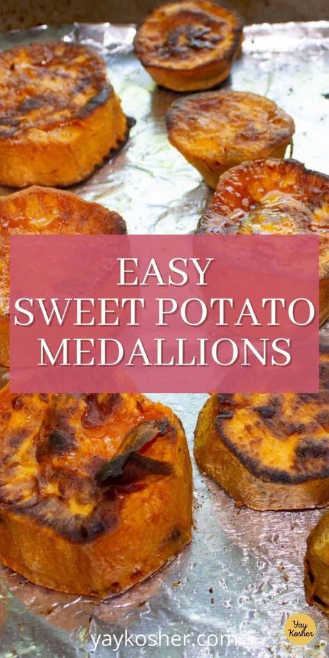 Easy Sweet Potato Medallions Potato Medallions, Purim Recipe, Sweet Potato Rounds, Sweet Potato Crisps, Potato Rounds, Best Sweet Potato, Easy Sweet Potato, Butter Pecan Ice Cream, Potato Muffins