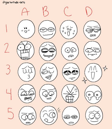 Determined Face Drawing, Silly Cartoon Faces, Silly Faces Drawing Facial Expressions, Silly Face Expression, Silly Faces Drawing, Thinking Face, Chaotic Art, Facial Expressions Drawing, Expression Sheet