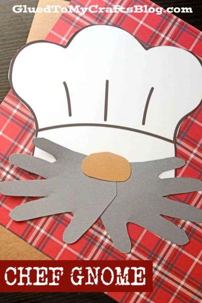 Community Helper Handprint Craft, Community Helpers Preschool Crafts Easy, Baker Crafts For Preschool, Chef Crafts For Toddlers, Chef Crafts For Kids, Chef Preschool Activities, Community Helpers Crafts For Kids, Chef Crafts Preschool, Chef Activities For Preschool