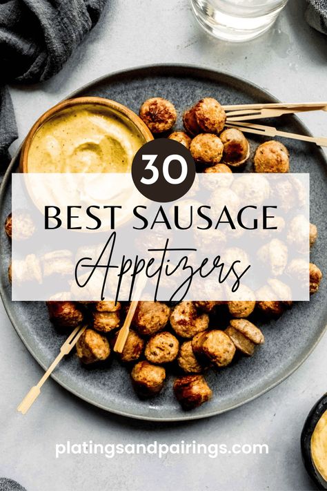 30+ BEST Sausage Appetizer Recipes Sausage Appetizers For Party Easy, Ground Sausage Appetizers, Sausage Recipes Appetizers, Italian Sausage Appetizers, Sausage App, Sausage Charcuterie Board, Sausage Appetizer Recipes, Cranberry Bites, Sausage Appetizers