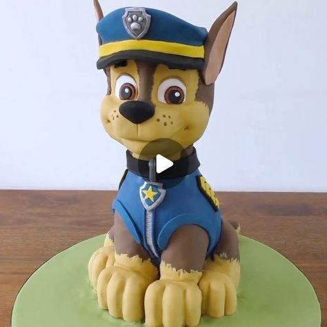 Chase Cake Paw Patrol, Chase Birthday Cake Paw Patrol, Paw Patrol Cake Boy, Simple Paw Patrol Cake, Chase Paw Patrol Cake, Paw Patrol Cake Ideas, Paw Patrol Chase Cake, Paw Patrol Cakes, Chase From Paw Patrol