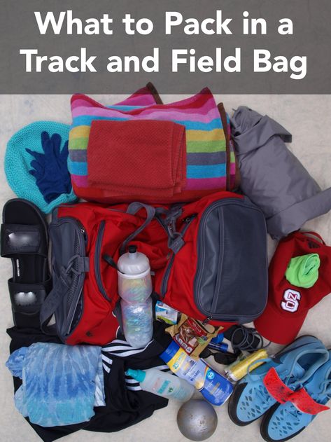 What to Pack in a Track and Field Bag for Practice or a Meet Track Bag Checklist, Day Bag Essentials, Track Bag, Cross Country Mom, School Field, Track Team, Indoor Track, Field Bag, Track Meet