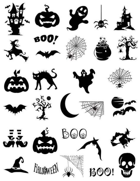 Tattoos Scary, Halloween Flash Tattoo, Moldes Halloween, Scary Party, Halloween Flash, Protection Symbols, Halloween Tattoo, Tattoo Shows, Halloween Silhouettes