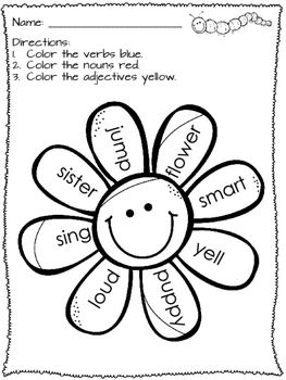 Parts of Speech Worksheets FREEBIE Parts Of Speech Worksheets 2nd Grade, Parts Of Speech Worksheet, Speech Worksheets, Nouns Verbs Adjectives, Good Grammar, Easter Activity, Teaching English Grammar, Language Worksheets, First Grade Reading