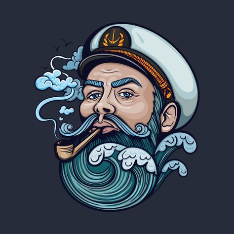 Check out this awesome 'Aye+Aye+Captain' design on @TeePublic! Sailor Illustration, Aye Aye, Desenho Tattoo, Vintage Airplanes, Old School Tattoo, Thigh Tattoo, Graffiti Art, Traditional Tattoo, Graphic Design Illustration