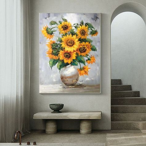 Shop my sale: 50% off. https://etsy.me/3htsr8U #etsy #ccartgallerystudio #etsyfinds #etsygifts #etsysale #etsycoupon #shopsmall 3d Sunflower Painting, Sunflower Wall Painting, Big Sunflower Painting, Sunflower Palette Knife Painting, Wall Painting Flowers, Sunflower Oil Painting, Oil Paint Sunflower, Sunflower Painting & Tools, Art Certificate