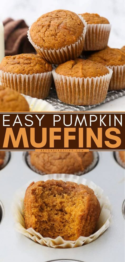 Easy Pumpkin Muffins, Moist Pumpkin Muffins, Pumpkin Muffins Easy, Pumpkin Muffin Recipes, Pumpkin Recipe, Pumpkin Recipes Dessert, Breakfast Idea, Pumpkin Muffins, Homemade Pumpkin