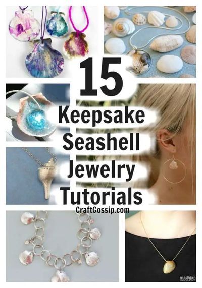 15 Seashell Jewelry Crafts #shells #keepsake #diy #jewelry #jewelrymaking How To Make A Necklace With Sea Shells, Seashell Jewelry Diy Earrings, Seashell Earrings Diy, Shell Necklace Diy, Seashell Jewelry Diy, Shell Ideas, Braided Bracelet Diy, Diy Jewelry Tutorials, Shell Crafts Diy