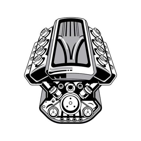 Car Engine Drawing, Engine Drawing, Engine Tattoo, Formal Cooler Ideas, Marvel Wallpaper Hd, Mechanic Tattoo, V Engine, Crown Tattoo Design, Ford Hot Rod