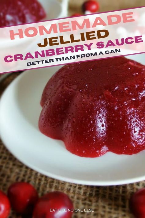 Learn how to make a simple jellied cranberry sauce, just like from a can but better. Uses water, cranberries, and sugar. Homemade Cranberry Sauce Jellied, Diy Jellied Cranberry Sauce, Cranberry Jelly Sauce, Cranberry Jellied Sauce Recipe, Homemade Jellied Cranberry Sauce, Jellied Cranberry Sauce Recipes, Canning Cranberries, Jelly Cranberry Sauce Recipes, Canning Cranberry