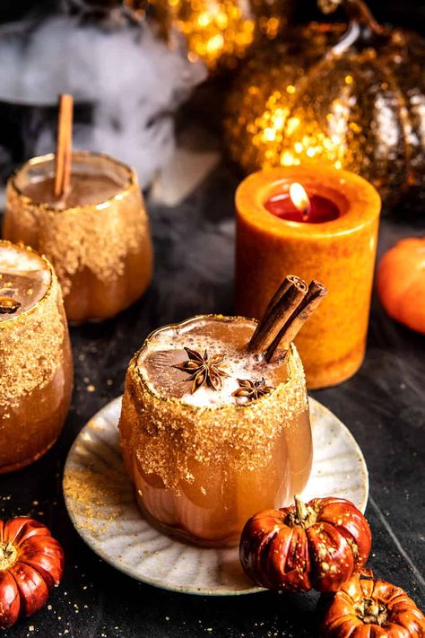 Ginger Beer Drinks, Cinnamon Sugar Recipes, Half Baked Harvest Recipes, Honey Simple Syrup, Butter Icing, Harvest Recipes, Pumpkin Butter, Halloween Cocktails, Half Baked