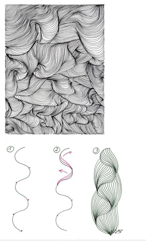 Line Art Elements Of Art, Black And White Pen Art Doodles Line Drawings, Fractal Drawing Easy, Line Sculpting, Doodle Tutorial By Doodillusion, Pattern Doodles Simple, Abstract Art Doodles, How To Draw Doodles Step By Step Zen Tangles, Cool Line Designs