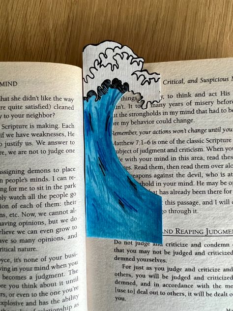 Wave Bookmark Wave Bookmark, Ferrari Cake, Fondant Flower Tutorial, Wave Drawing, Easy Cartoon, Social Media Drawings, Stella Maris, Easy Cartoon Drawings, Creative Bookmarks