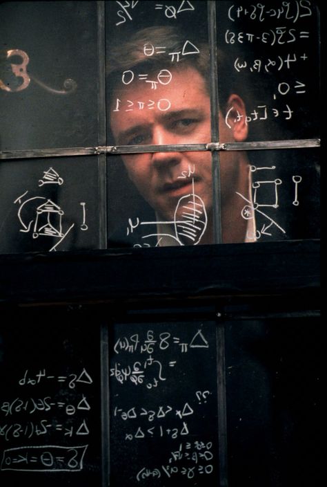 A Beautiful Mind, 2001   8/10 Peter Core, Fall Academia, Helen Hunt, Environment Reference, Space Aesthetic, A Beautiful Mind, Russell Crowe, Physics And Mathematics, Jack Nicholson