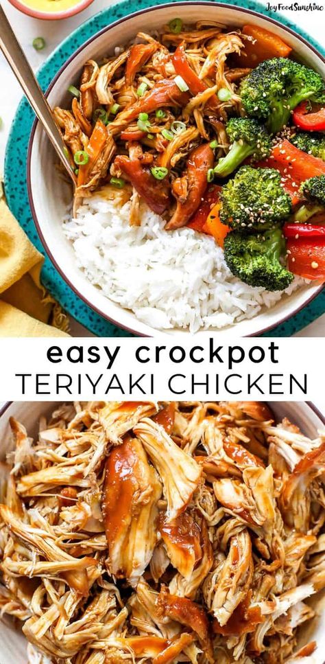 Crockpot Teriyaki Chicken, Crock Pot Teriyaki Chicken, Crockpot Teriyaki, Teriyaki Chicken Recipe, Teriyaki Chicken Crock Pot, Fried Veggies, Chicken Teriyaki Recipe, Health Dinner Recipes, Think Food