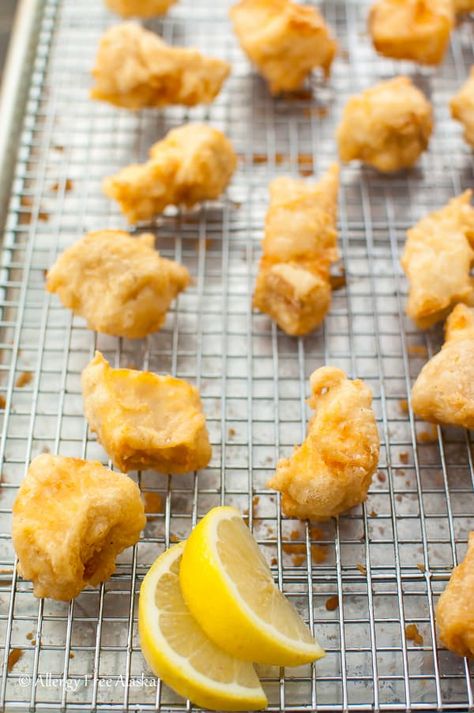 Gluten Free Fish Batter Gluten Free Fish Batter, Beer Battered Halibut, Fried Halibut, Alaskan Recipes, Fried Fish Batter, Fish Batter, Halibut Recipe, Haddock Recipes, Gluten Free Fish