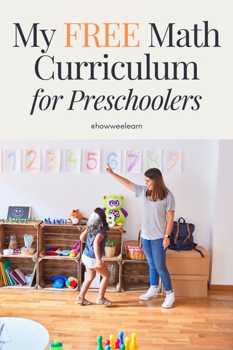 Teaching Math To Preschoolers, Preschool Math Curriculum Free, Playing Preschool Curriculum, Pre K Math Curriculum, How To Teach Preschool At Home, Number Learning Activities Preschool, Math Concepts For Preschool, Math Curriculum Kindergarten, Math Preschool Activities